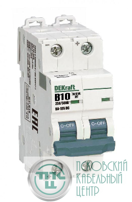 Выключатель автоматический модульный 2п B 10А 10кА ВА-105 DC DEKraft 13366DEK