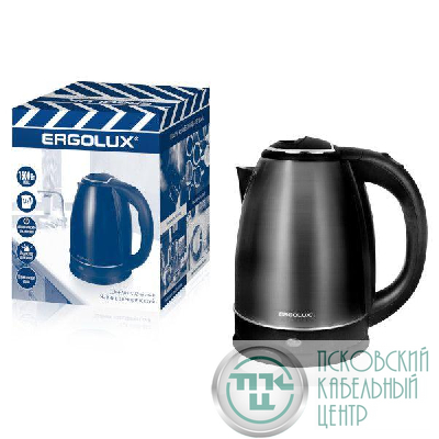 Чайник ELX-KS05-C02 1.8л 220-240В 1600Вт нерж.сталь черн. ПРОМО Ergolux 14925