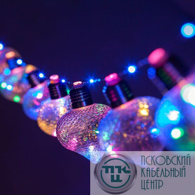 Гирлянда светодиодная "Лампочки" 1.8м 80 microLED мультиколор 10 колб 7х7см IP20 3хAA (не в компл.) Эра Б0051879