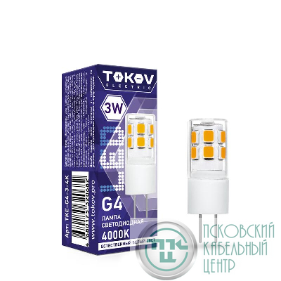 Лампа светодиодная 3Вт Capsule 4000К G4 220-240В TOKOV ELECTRIC TKE-G4-3-4K