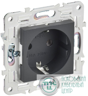 Розетка SKANDY 16А с заземл. без защ. шторок SK-R05T титан IEK SK-R11-16-K48