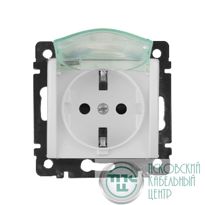 Механизм розетки 1-м СП Valena 2К+3 IP44 с защ. крышкой защ. шторки с заземл. нем. станд. бел. Leg 774220