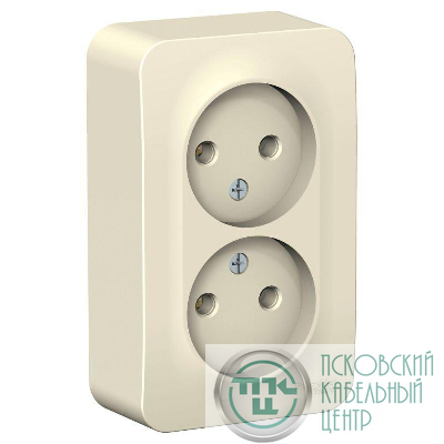 Розетка 2-м ОП Blanca 16А IP20 250В без заземл. без защ. шторок с изолир. пластиной молоч. SE BLNRA000212