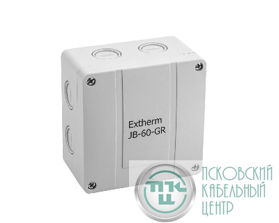 Коробка распределительная 110х110х67мм IP66 в комплекте с клеммным рядом 5х6кв.мм 41А сер. Extherm JB-60-GR