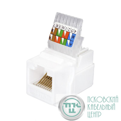 Модуль розеточный Keystone Jack 8P8C RJ-45 UTP кат.5E заделка без инструмента бел. (DIY) SUPRLAN 10-0312-1