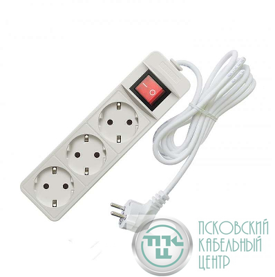 Удлинитель 3х3м с заземл. 16А IP20 3.5кВт ПВС с выкл. Союз 481S-8303
