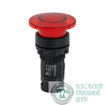 Кнопка грибовидная с подсветкой 40мм 1NC 24В AC/DC IP54 пластик MTB7-EW44621 красн. ОВЕН 132701