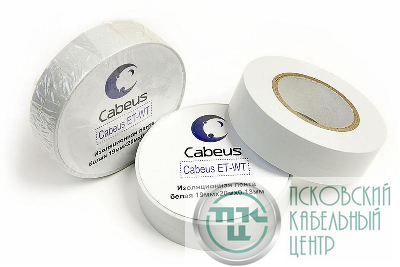 Лента изоляционная ET-WT 19ммх20мх0.13мм бел. Cabeus 7414с