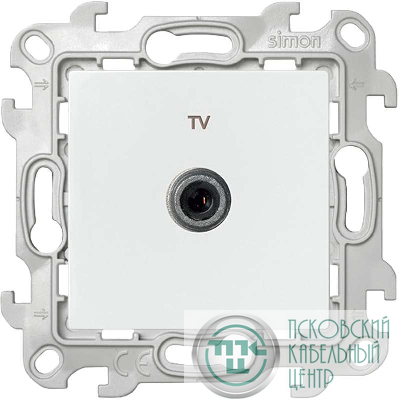 Розетка телевизионная оконечная TV СП Simon 24 IP20 механизм бел. Simon 2450476-030