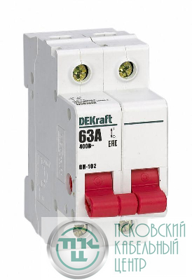 Выключатель-разъединитель 2п 63А ВН-102 DEKraft 17007DEK