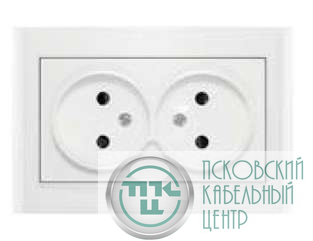 Розетка 2-м СП Бриллиант 16А IP20 без заземл. защ. шторки бел. UNIVersal 7947526