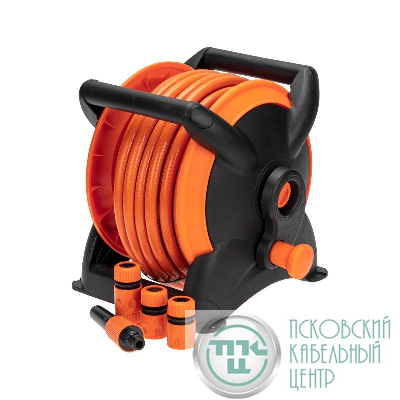 Катушка со шлангом 1/2дюйм 15м 3 коннектора 1 распылитель ЧЕТЫРЕ СЕЗОНА 62-0267