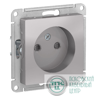 Розетка 1-м СП AtlasDesign 16А IP20 без заземл. защ. шторки механизм алюм. SE ATN000349