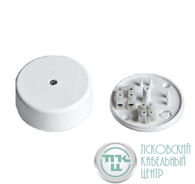 Коробка ОП Тусо распаячная D=62мм H=24мм 2 клемника бел. IP40 Ruvinil 65001Б