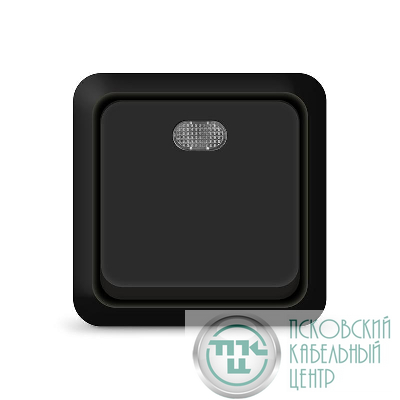 Выключатель 1-кл. ОП Олимп 10А IP20 с подсветкой черн. Universal 2212