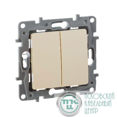 Выключатель 2-кл. СП Etika 10А IP20 250В 10AX безвинтов. зажимы механизм сл. кость IEK 672302