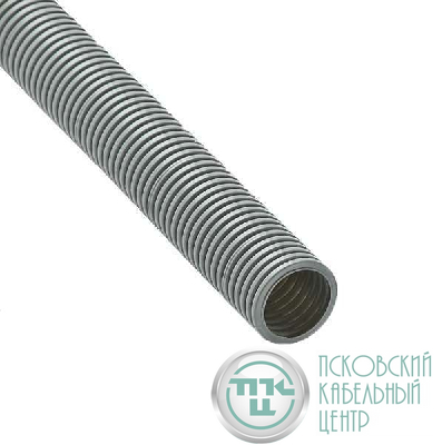 Труба гофрированная ПВХ легкая d40мм с протяжкой сер. (уп.15м) Ruvinil 14001