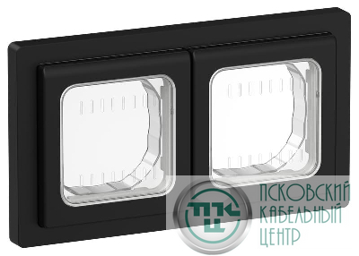 Рамка 2-м СП FLITE Рпро-2-55-ФлЧ IP55 черн. IEK FI-M20-32-55-K02