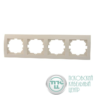 Рамка 4-м Deriy горизонт. крем. LEZARD 702-0300-149