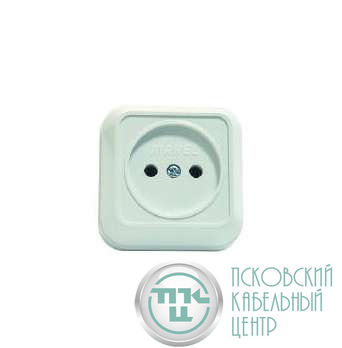 Розетка 1-м ОП 16А IP20 квадрат. без заземл. бел. Makel 45102