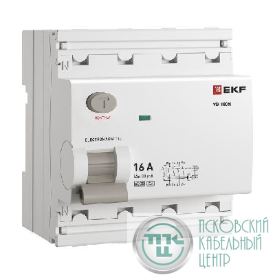 Выключатель дифференциального тока 4п 16А 30мА тип A 6кА ВД-100N электромех. PROxima EKF E1046MA1630