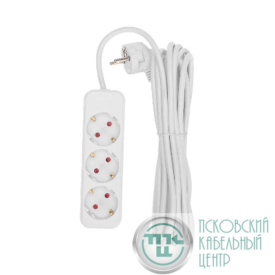 Удлинитель 3х5м с заземл. STANDARD 3х1кв.мм бел. Rexant 13-4011