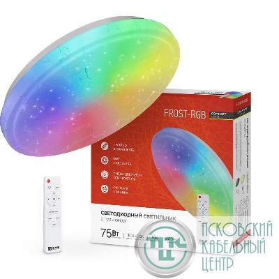 Светильник светодиодный COMFORT FROST-RGB 75Вт 230В 3000-6500К 4400лм 495х85мм с пультом ДУ IN HOME 4690612044644