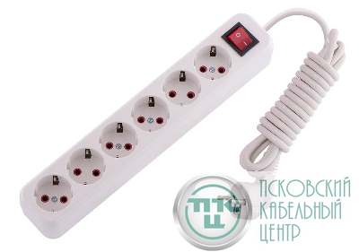 Удлинитель 6х3м с заземл. 16А IP20 Lila с выкл. LEZARD 720-0603-602