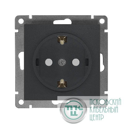 Розетка 1-м СП Афина 16А IP20 с заземл. защ. шторки механизм графит Universal A0049-Gr