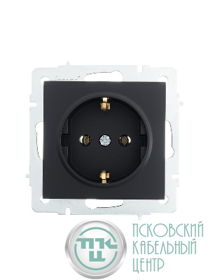 Розетка 1-м СП Vesna с заземл. ПБТ механизм черн. бархат LEZARD 742-4288-122B