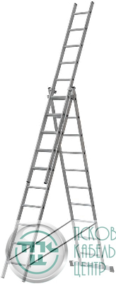 Лестница трехсекционная 3х10 H=285/481/674см 12.19кг алюм. FIT 65435