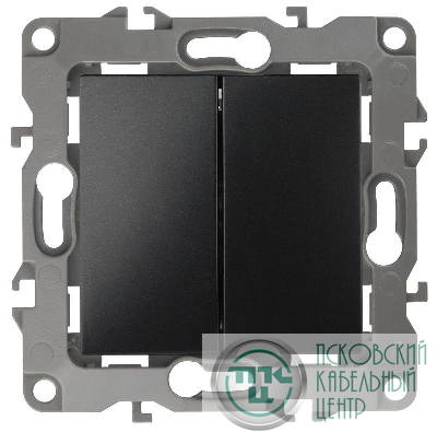 Выключатель 2-кл. СП Эра12 10А IP20 12-1104-05 250В 10AX антрацит Эра Б0014649