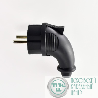 Вилка угловая 16А 2P+PE 220-240В IP44 каучук LEZARD 106-0400-0108/108