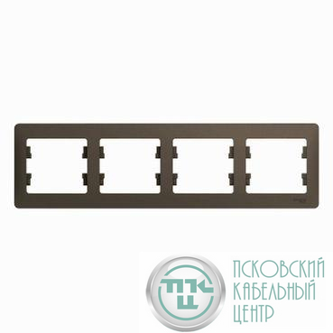 Рамка 4-м Glossa горизонт. шоколад SE GSL000804