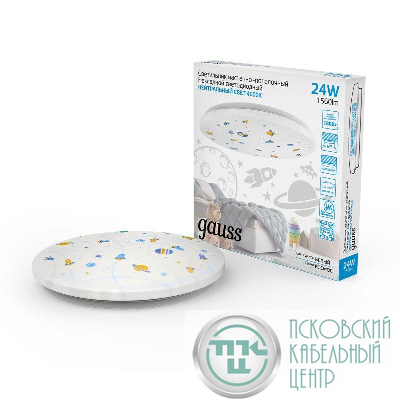 Светильник светодиодный 380х63 24Вт 4000К IP20 1560Лм круг (динозавр) настенно-потолочный накладной GAUSS 941411224D