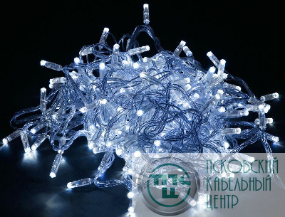 Гирлянда "Нить" 10м 100LED бел. IP44 провод прозр. 230В с контроллером 8 режимов IEK LGDU111-2-100-10-T-S-44