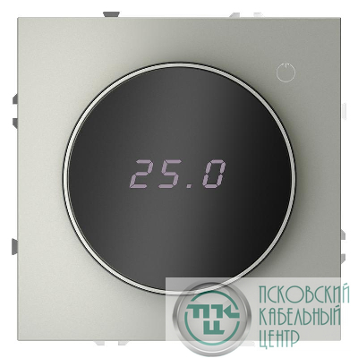 Терморегулятор электронный S70 с индикацией и датчиком для теплого пола механизм сталь Voltum VLS070105