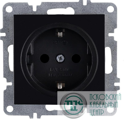 Розетка 1-м СП LAVIN/KAREN 16А IP20 с заземл. механизм черн. ARVIA 50 07 2000 217