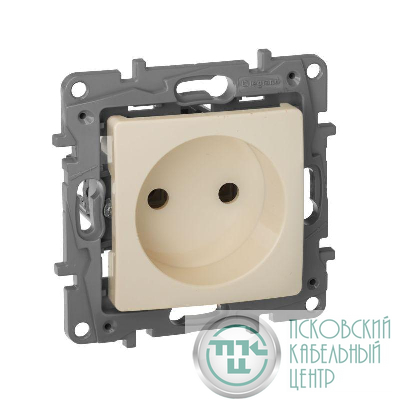 Розетка 1-м СП Etika 16А IP20 250В 2P без заземл. немецк. стандарт винтов. клеммы механизм сл. кость IEK 672320
