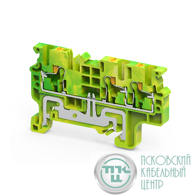 Клемма заземляющая push-in OptiClip CPG-2.5-TRIPLET-PE-I-(0.2-2.5)-PEN КЭАЗ 331857