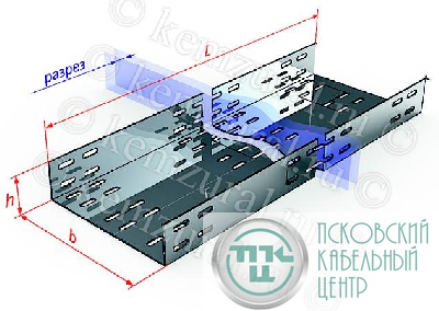 Лоток прямой замковый перфорир. 200х100 L3000 0.7мм ЛПМЗ200х100х3000 УТ1.5 КЭМЗ 237 201031 14