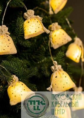 Гирлянда светодиодная "Подарки" 6х4х7см 10LED ткань тепл. бел. 1.8+0.3м КОСМОС KOC_GIR-B118