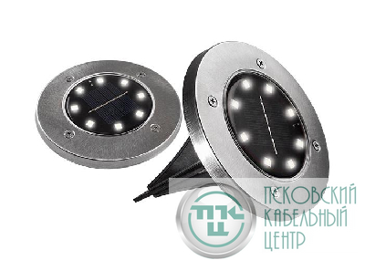 Светильник светодиодный SLR-S12 8SMD грунтовый IP44 корпус нерж. сталь солнечная батарея (уп.2шт) ФАZА 5040984