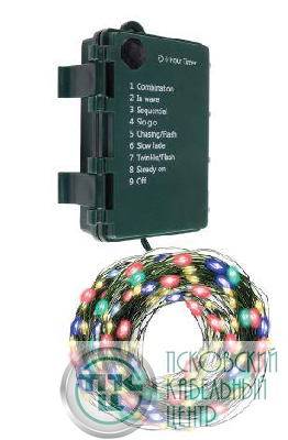 Гирлянда "Роса" DC-G06-120M 120 RGB microLED 12.1м. 8реж. 3хAA ФАZА 5059610