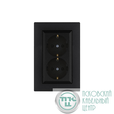 Розетка 2-я Karea RIZZ STAR с заземл. чер. Makel 88054082