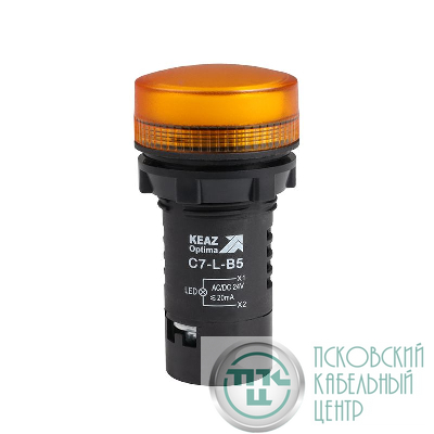 Лампа светодиодная OptiSignal Compact D22 С7-L-B5 желт. 24В AC/DC XB7EV05BP КЭАЗ 362151