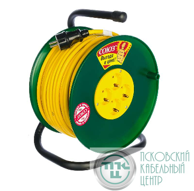 Удлинитель на катушке 4х30м с заземл. 16А IP20 3.7кВт Союз 481S-3603