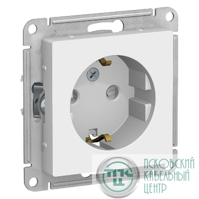Розетка 1-м СП AtlasDesign 16А IP20 с заземл. защ. шторки механизм бел. SE ATN000145