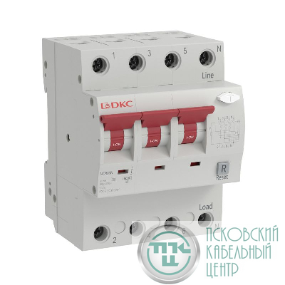 Выключатель автоматический дифференциального тока 4п (3P+N) C 25А 100мА тип A 6кА YON макс (YON max) MDR YON MDR63N-3N3C25-A