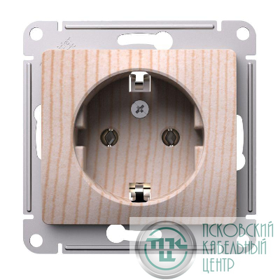 Розетка Glossa 16А с заземл. механизм сосна SE GSL001543